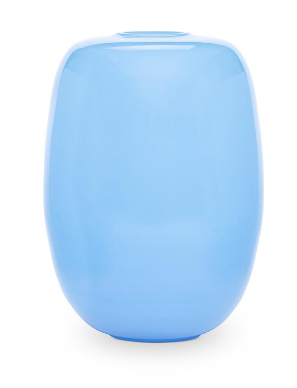 DEW Vase, blå krystall