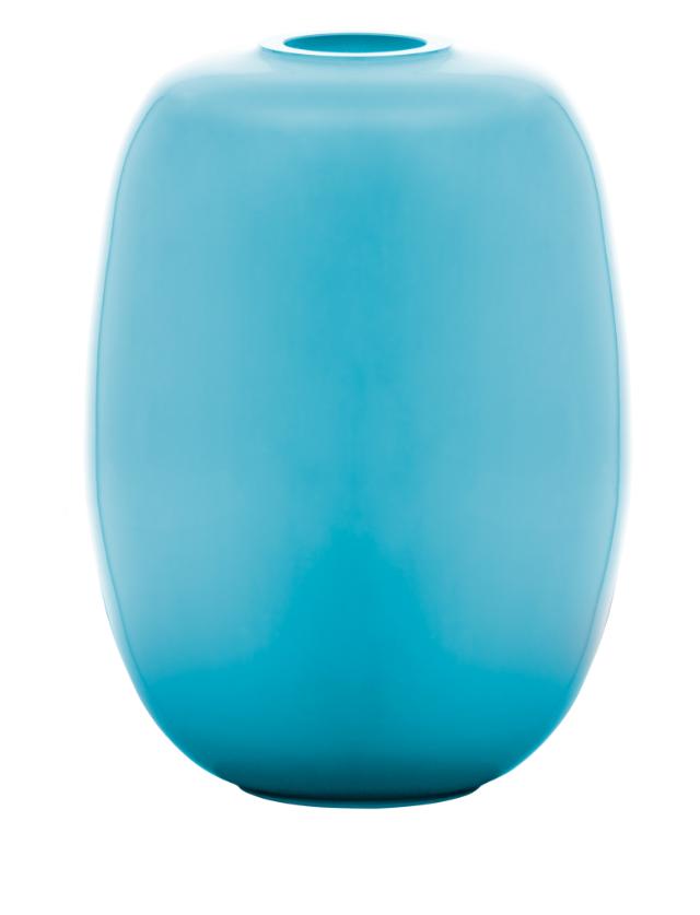 DEW Vase, sjøblå krystall