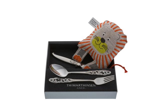 MY FIRST SILVER SPOON, KNIFE AND FORK TELEMARK SILVER, GIFT SET
