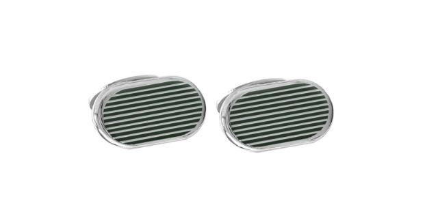 MANSJETTKNAPPER<br>Striper, sort emalje