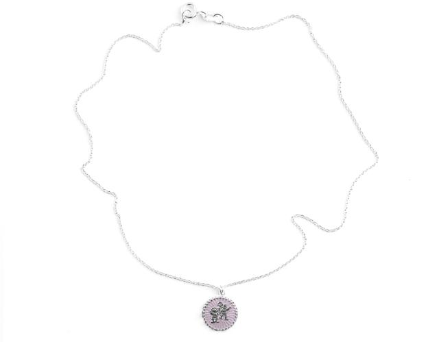 LYKKELITEN<br>Halskjede, rosa sky<br>34 cm