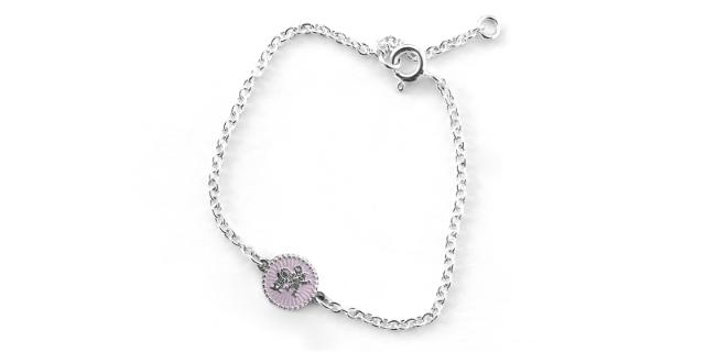 LYKKELITEN<br>Armbånd, rosa sky<br>14-16 cm