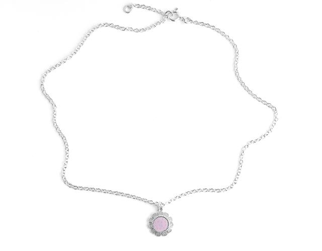 LYKKEBLOMST<br>Halskjede 2 mm, rosa sky