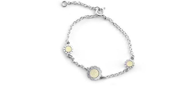 LYKKEBLOMST<br>Armbånd tre blomster, solgul